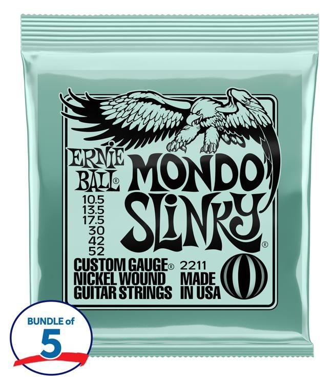 Ernie Ball 2211 Mondo Slinky Nickel Wound Electric Guitar Strings .0105.052 (5Pack) Sweetwater