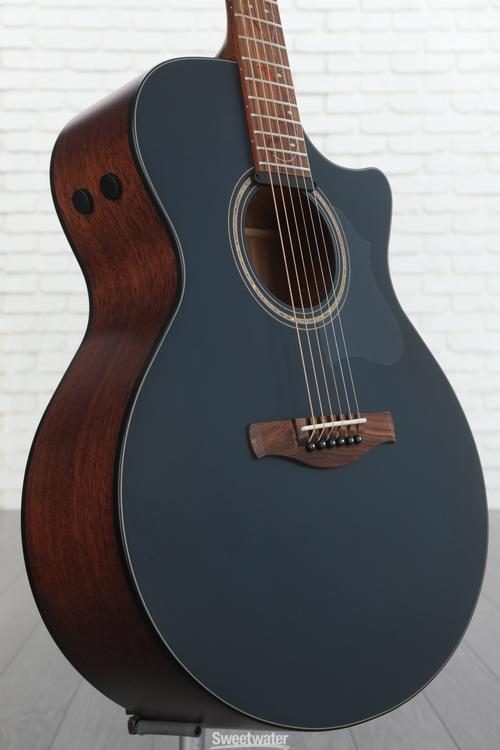 Ibanez Ae275dbf Acoustic Electric Guitar Dark Tide Blue Flat Sweetwater 