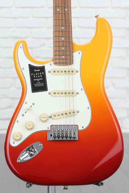 Fender Player Plus Stratocaster Left-handed Electric Guitar - Tequila  Sunrise with Pau Ferro Fingerboard