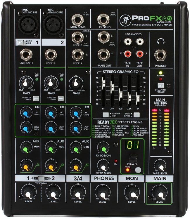 beskydning låg Økonomi Mackie ProFX4v2 4-channel Mixer with Effects | Sweetwater