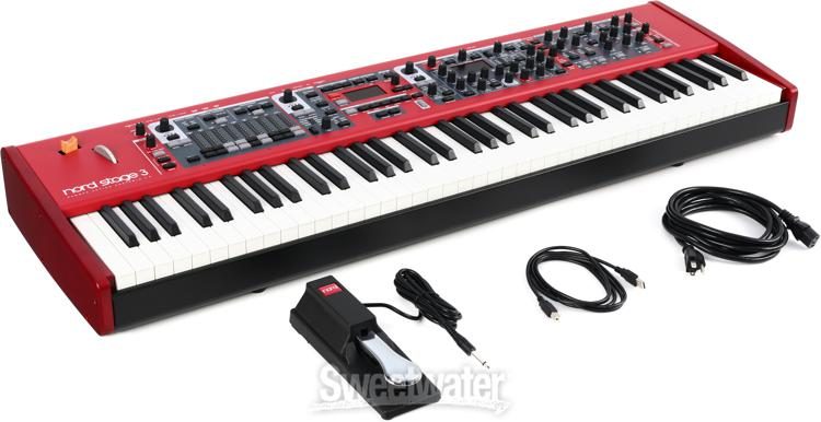 Nord Stage 3 HP76 76-Key Hammer-Action Portable Keyboard Bundle with Knox Z-Style Stand and Sustain Pedal 