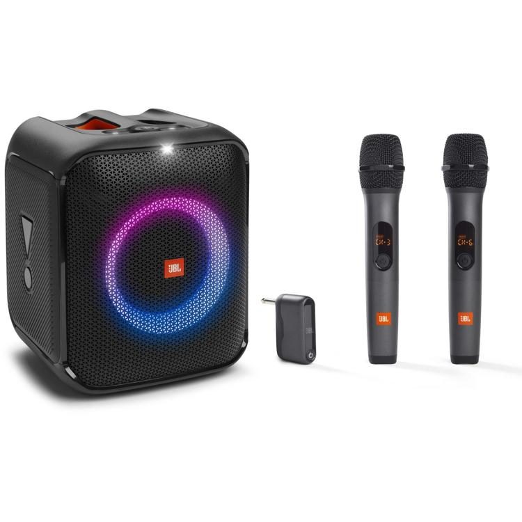JBL Lifestyle PartyBox Encore Essential Portable Bluetooth Speaker with Dual Wireless Mics | Sweetwater