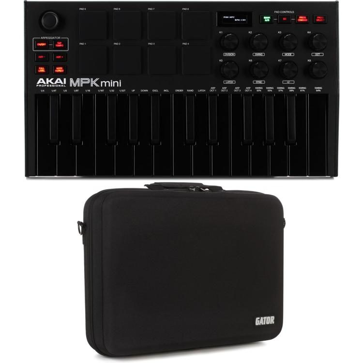 Akai Professional MPK Mini MK III Limited Edition Black on Black 25-key  Keyboard Controller with Carry Case