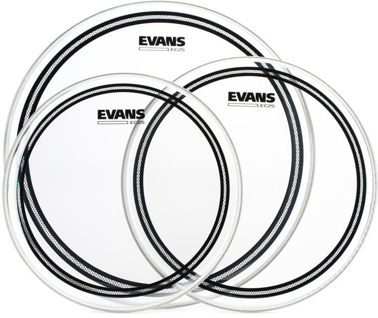 Evans EC2 Clear 3-piece Tom Pack - 12 