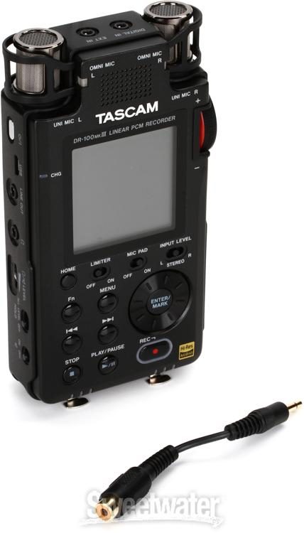 TASCAM DR-100mkIII Handheld Digital Stereo Recorder | Sweetwater