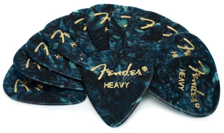 Fender 351 Shape Premium Celluloid Picks - Heavy Ocean Turquoise 