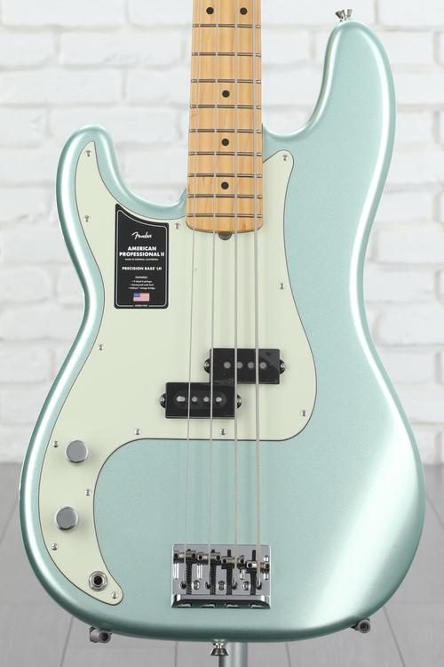 Fender American Professional II Precision Bass Left-handed - Mystic Surf  Green with Maple Fingerboard