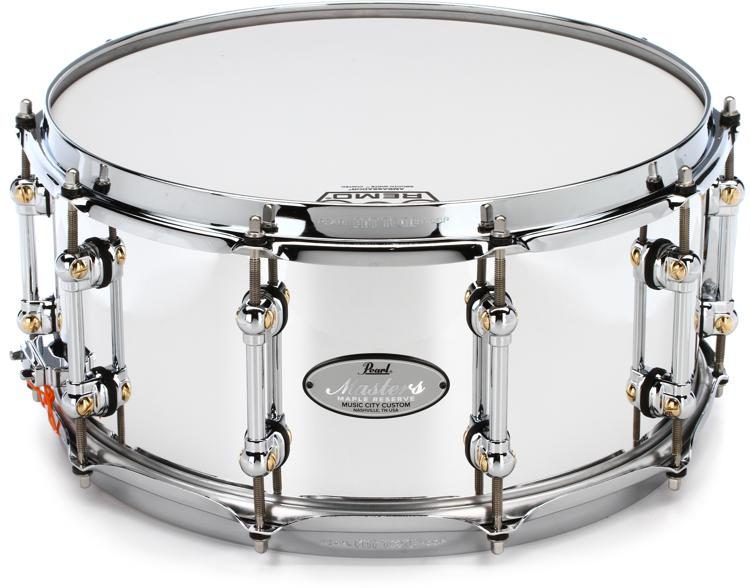 Pearl Music City Custom Master's Maple Reserve Snare Drum - 14 x 6.5 inch -  Mirror Chrome