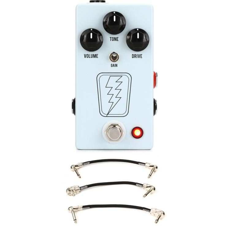 JHS SuperBolt V2 Overdrive Pedal with 3 Patch Cables