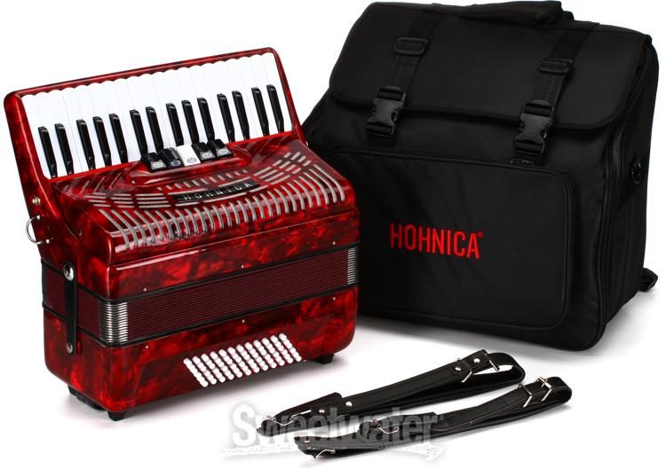 Hohner Hohnica 1305 72 Bass Piano Accordion - Pearl Red | Sweetwater