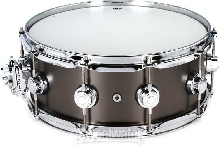 DW Collector's Series Metal Snare Drum - 5.5 x 14 inch - Satin Black Over  Brass