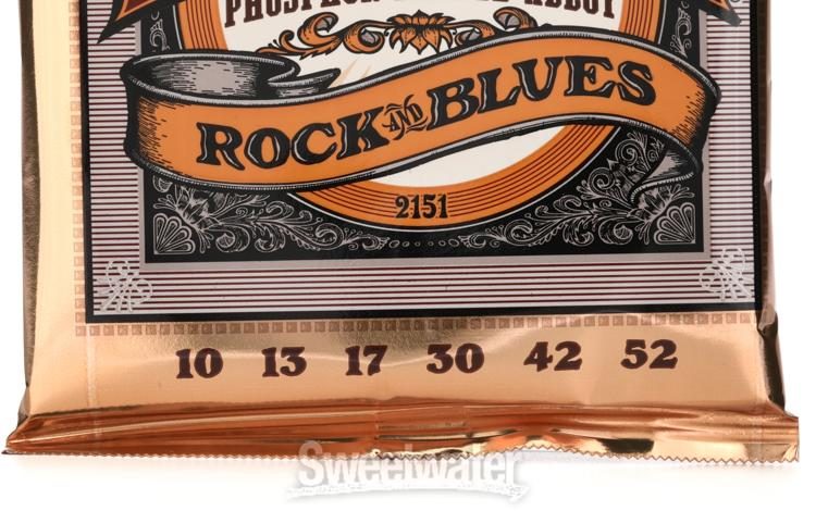 Ernie Ball 2151 Earthwood Phosphor Bronze Acoustic Guitar Strings - .010-.052 and Blues | Sweetwater
