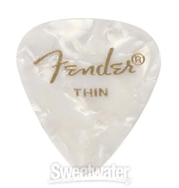 Fender 351 Shape Premium Celluloid Picks - Thin White Moto 12-pack |  Sweetwater