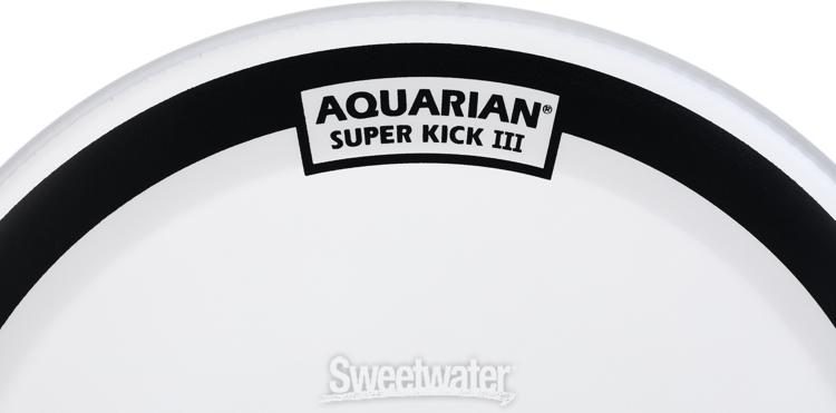 Aquarian Drumheads Superkick 3 Coated White Bass Drumhead - 22 