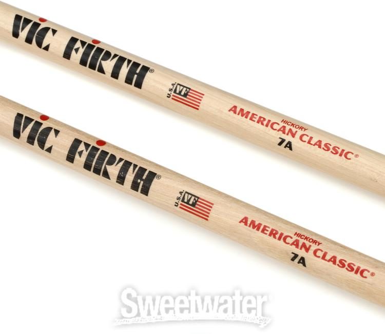 Vic Firth American Classic Genuine Hickory 7A Wood Tip Drum Sticks 