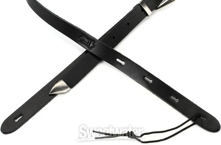 Levy's PM23 Veg-Tan Leather Guitar Strap - Black | Sweetwater