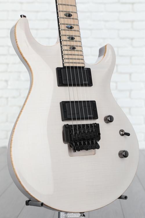 transparent white guitar