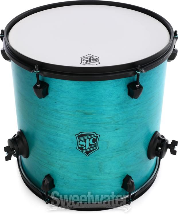 SJC Custom Drums Pathfinder Series Floor Tom - 14 x 14 inch, Teal Satin