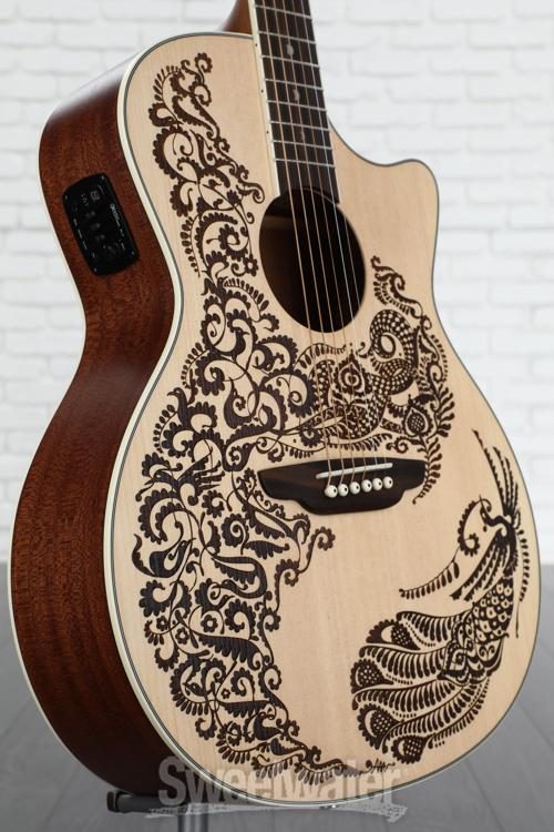 Luna Henna Paradise, Select Spruce Acoustic-Electric Guitar - Open Pore  Natural