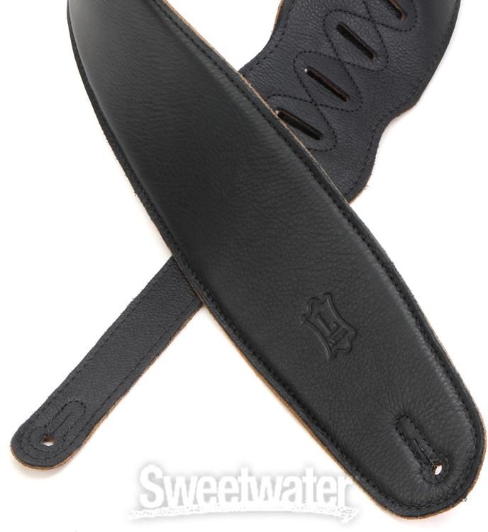 Levy's M4GF  Padded Garment Leather Bass Strap - Black | Sweetwater
