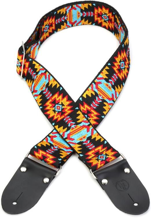 LM Products Azteca Guitar Strap - Black/Red | Sweetwater