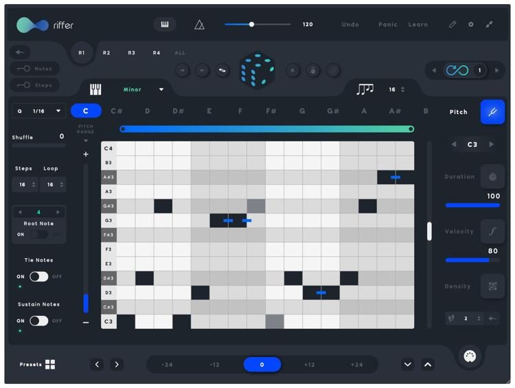 Audiomodern Riffer Creative MIDI Sequencer Plugin Sweetwater
