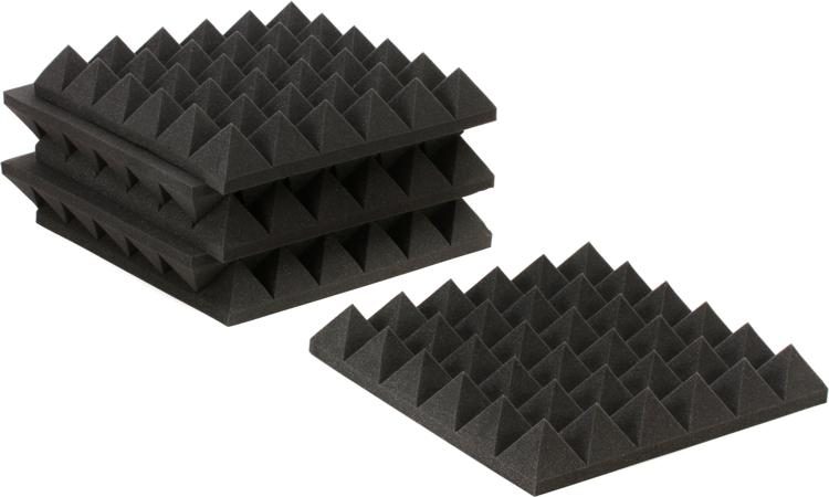4" Pyramid Foam - 12" x 12" Charcoal 48PK 