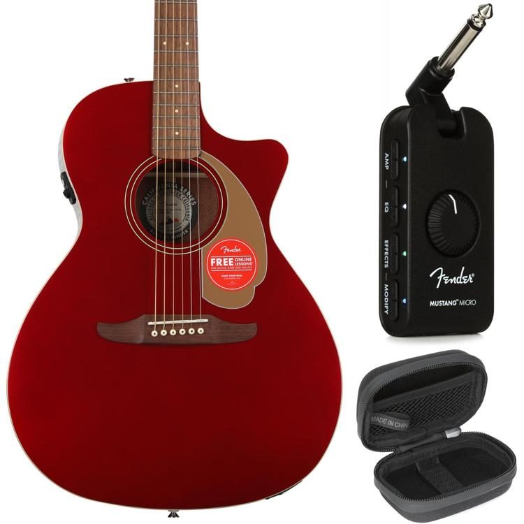 Fender Newporter Player and Mustang Micro Headphone Amp - Candy Apple Red