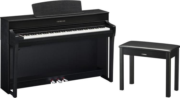 temerario Desmenuzar Paine Gillic Yamaha Clavinova CLP-745 Digital Upright Piano with Bench - Matte Black  Finish | Sweetwater