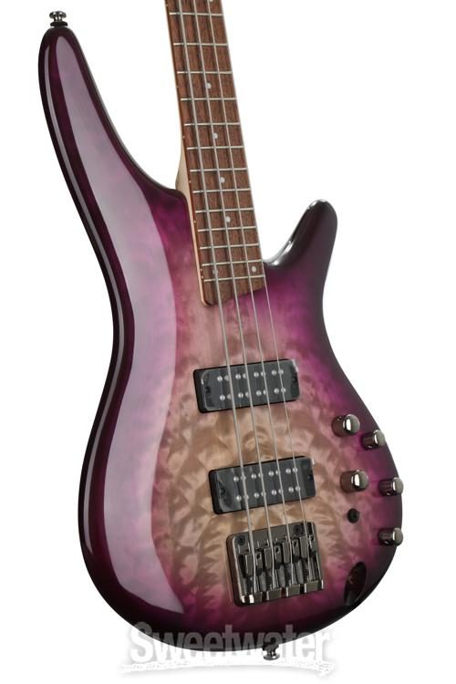 ibanez sr400eqm quilted maple electric bass violet ocean sunset burst