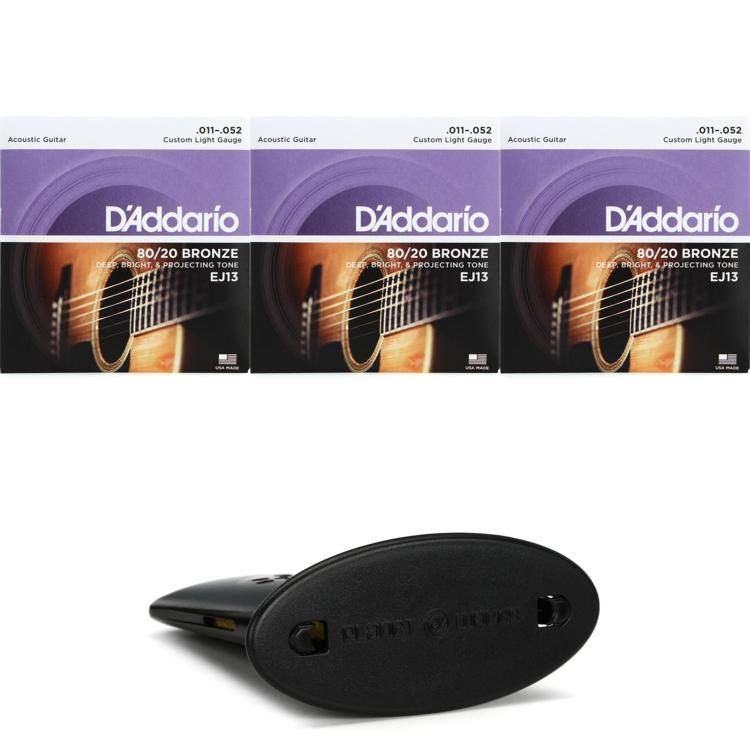 D'Addario EJ13 80/20 Bronze Acoustic Guitar Strings 3 Pack with FREE