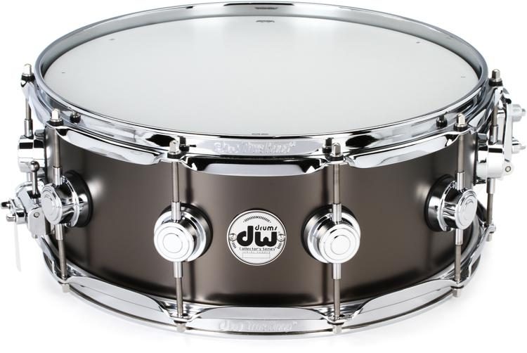 DW Collector's Series Metal Snare Drum - 5.5 x 14 inch - Satin Black Over  Brass