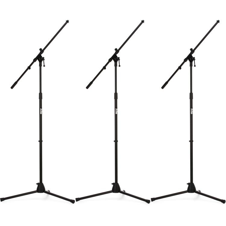 On-Stage Stands MS7701B Euro Boom Microphone Stand 3-pack | Sweetwater