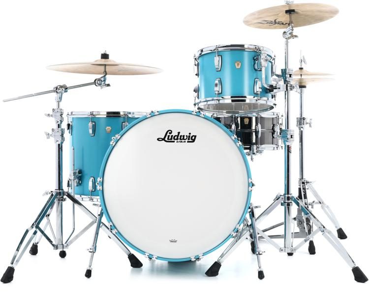 Ludwig Classic Maple Pro Beat 24 3-piece Shell Pack - Heritage Blue