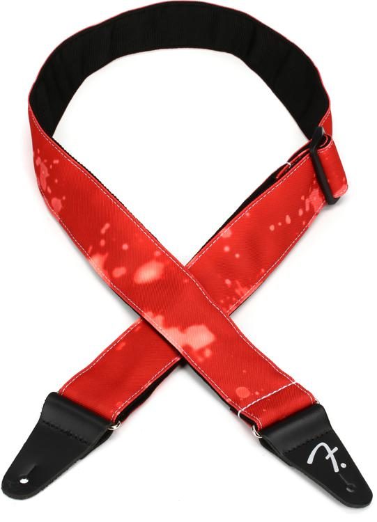 Fender Tie Dye Acid Wash Guitar Strap Red Sweetwater