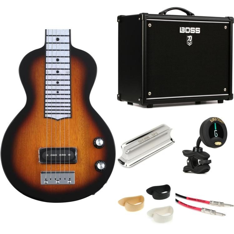 Recording King RG32SN Lap Steel with P90 Pickup and Boss Katana50