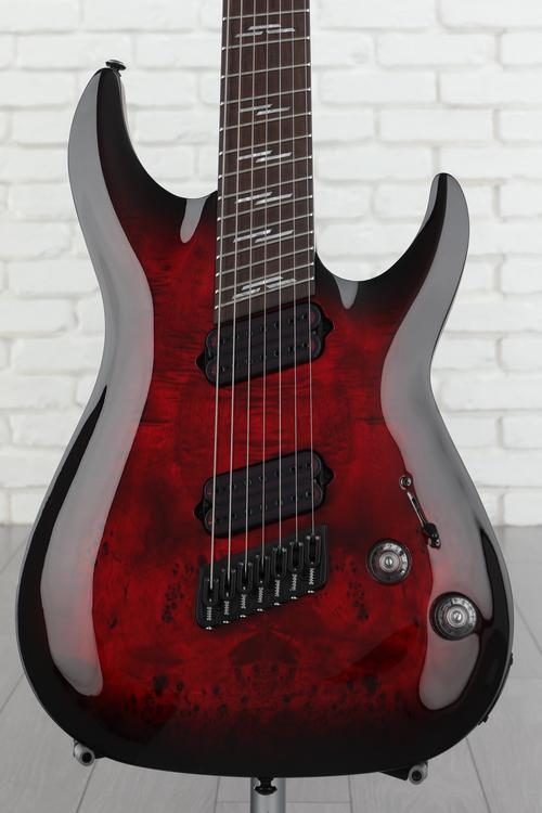 Schecter Omen Elite-7 Multiscale Electric Guitar - Black Cherry Burst