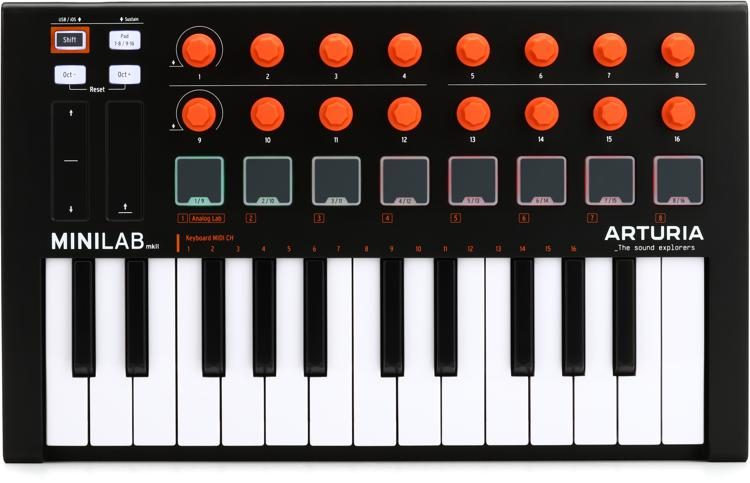 Arturia MiniLab MKII 25-Key USB MIDI Controller Orange Edition 
