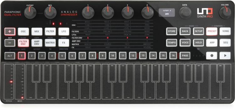 IK Multimedia UNO Synth Pro Desktop Analog Synthesizer - Black Edition |  Sweetwater