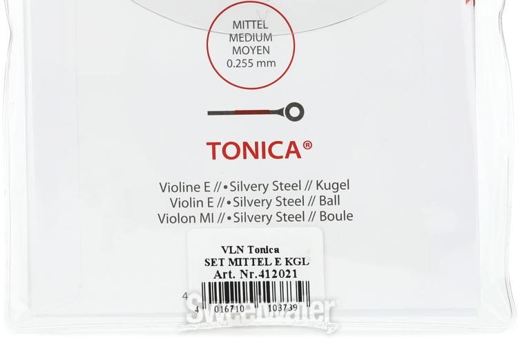 Pirastro Tonica 4/4 Violinensaiten Set Medium Gauge mit Ball End E Premium Saiten aus feinem flexiblem Synthesekern Ersatzzubehör für Profis und Studenten Violinspieler 