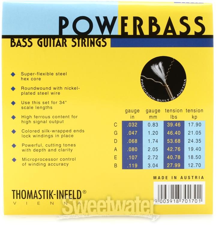 Thomastik Infeld 6弦 エレキベース弦 IN346 [Superalloy Round Wound Hexcore Bass  Strings for Long Scale 34 inch 6-strings] 並行輸入品