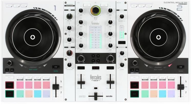 Hercules DJControl Inpulse 500 2-Channel DJ Software Controller with Retractable Feet and CR3-X Pair Studio Monitors 