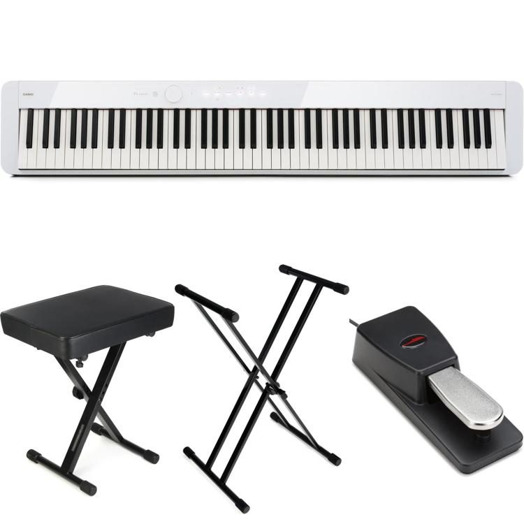 Casio Privia PX-S1100 Digital Piano Essentials Bundle- White