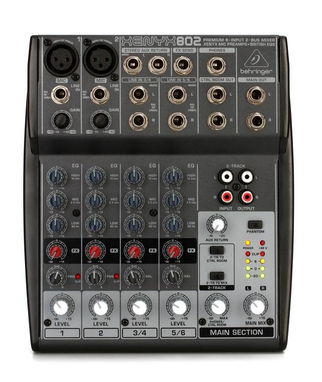 Fruitig paling Gemakkelijk Behringer Xenyx 802 4-channel Analog Mixer | Sweetwater