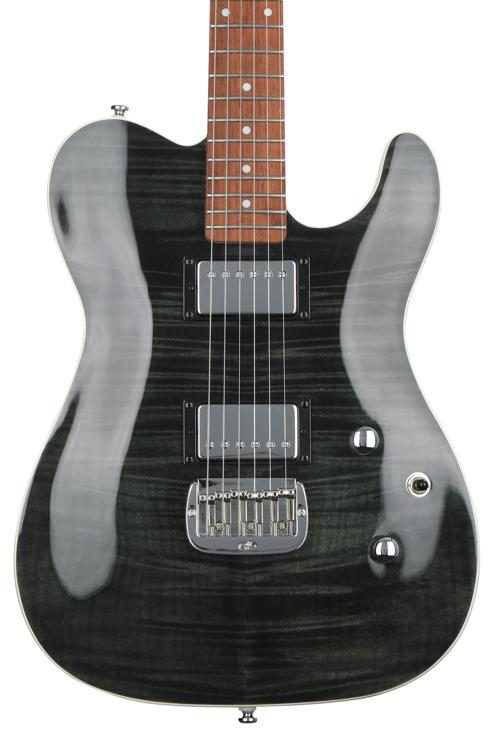 G&L Tribute ASAT Deluxe Carved Top Electric Guitar - Trans Black