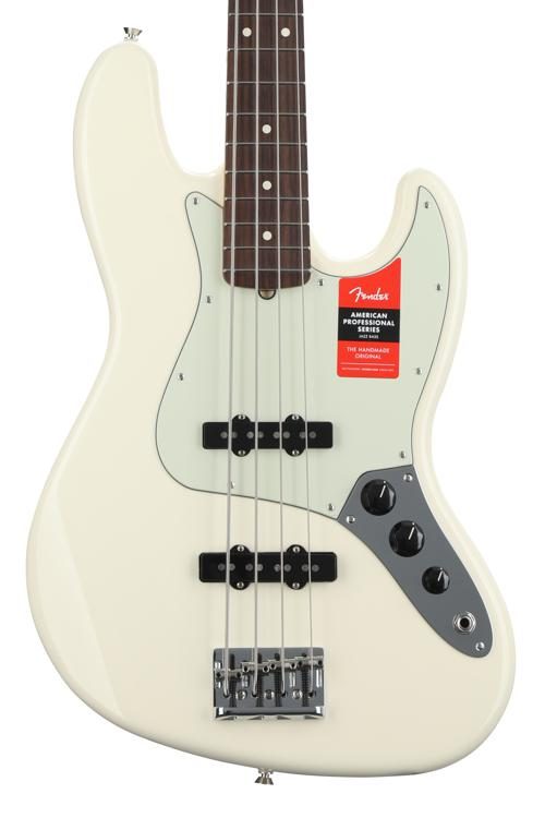 Fender American Professional Jazz Bass - Olympic White with Rosewood  Fingerboard