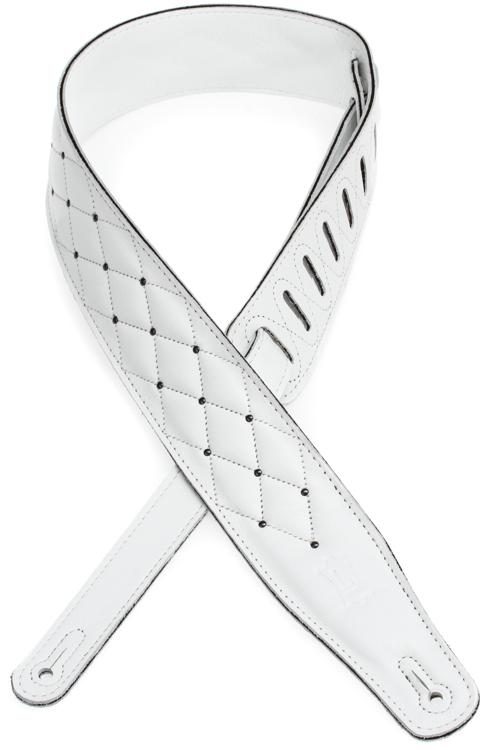 Levy's MG26DS Garment Leather Guitar Strap - White/Silver | Sweetwater