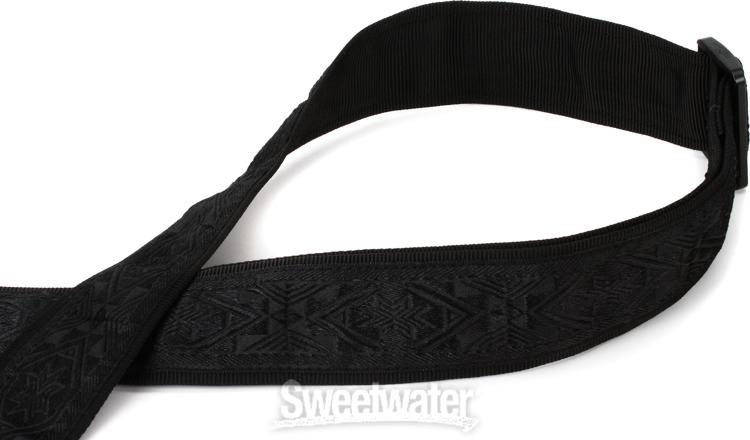 D'Addario Woven Guitar Strap - Black Satin | Sweetwater