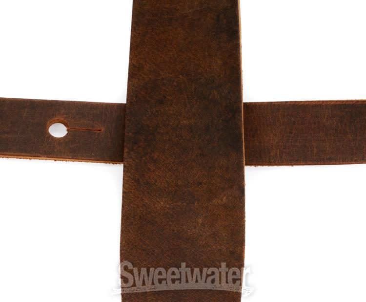 LM Products Crazyhorse Leather Guitar Strap - Brown | Sweetwater