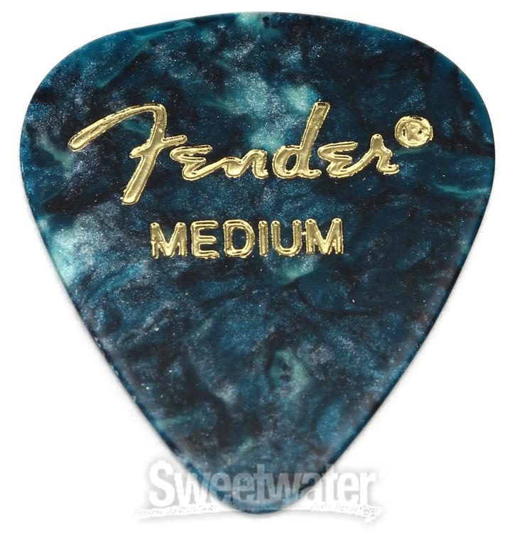 OCEAN TURQ 12-Pack Fender 351 Premium Celluloid Guitar Picks 1 Dozen MEDIUM
